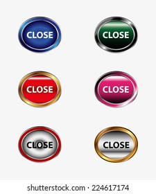 Set of close isolated button 