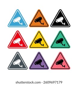 Set of closed circuit television camera icon, CCTV video protection, vector illustration .