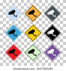 Set of closed circuit television camera icon, CCTV video protection, vector illustration .