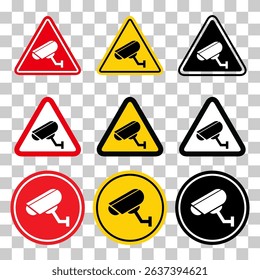 Set of closed circuit television camera icon, CCTV video protection, vector illustration .