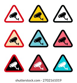 Video Conjunto de icono de cámara de circuito cerrado de televisión, CCTV protección, Ilustración vectorial .