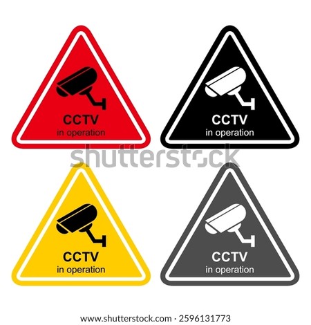 Set of closed circuit television camera icon, CCTV video protection, vector illustration .