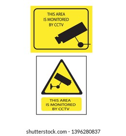 set of Closed Circuit Television (CCTV) Signs, Black vector isolated