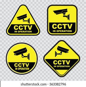 set of Closed Circuit Television (CCTV) Signs. eps 10 vector