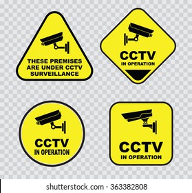 set of Closed Circuit Television (CCTV) Signs.