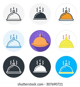 Set of closed tray icons in different styles isolated on white background.