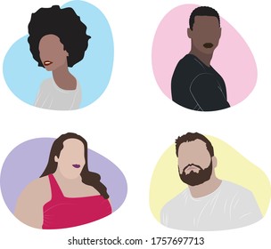 Set of close-up anonymous people Vol. 1