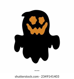 Set of cloth Ghosts. Flying Phantoms. Halloween scary ghostly monsters. Cute cartoon spooky characters. Holiday Silhouettes. Vector illustration.