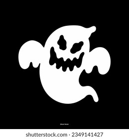 Juego de fantasmas de tela. Flying Phantoms. Halloween monstruos fantasmales temibles. Personajes espeluznantes de dibujos animados. Silhouettes de vacaciones. Ilustración vectorial.