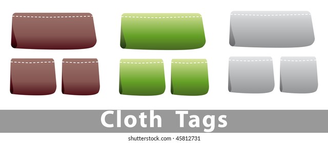 set of cloth tags in different colors
