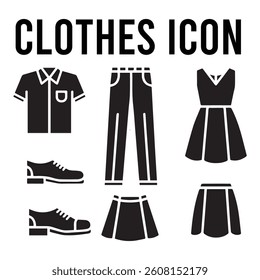 Set of Clothes and Accessories Related Line Icons. Outline Symbol Collection, Editable Stroke