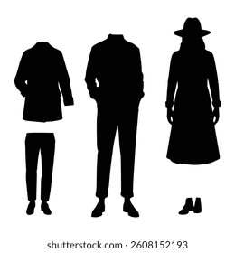 Set of Clothes and Accessories Related Line Icons. Outline Symbol Collection, Editable Stroke
