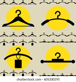 Set of Clothes Hanger Icons for Fashion or Sale Design Isolated