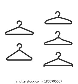 Set clothes hanger simple form symbol sign vector illustration.