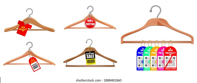 set of clothes hangers or clothes hangers isolated on white background or illustration of clothes hangers black white style. eps 10 vector