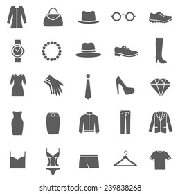 Set of Clothes Icons. Clothing Store. Vector