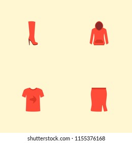 Set of clothes icons flat style symbols with hoodie, t-shirt, skirt and other icons for your web mobile app logo design.