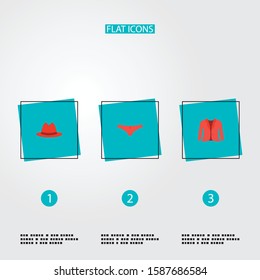 Set of clothes icons flat style symbols with underpants, panama, jacket and other icons for your web mobile app logo design.