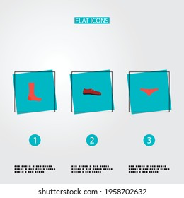 Set of clothes icons flat style symbols with socks, underpants, shoe and other icons for your web mobile app logo design.