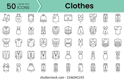 Set of clothes icons. Line art style icons bundle. vector illustration