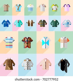 Set of clothes icons for your website, application, or presentation, easy to separate, made in adobe Illustrator (vector)