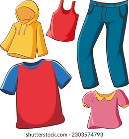 Set of clothes isolated illustration