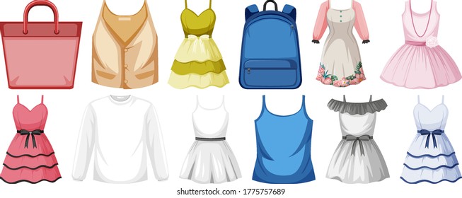 Set of clothes mock up illustration