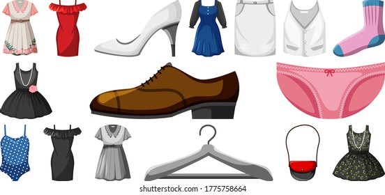 Set of clothes mock up illustration