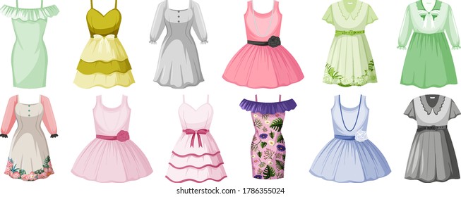 Set of clothes mock up illustration