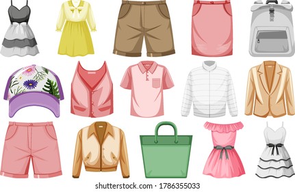 Set of clothes mock up illustration