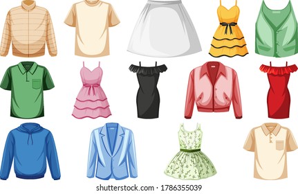 Set of clothes mock up illustration