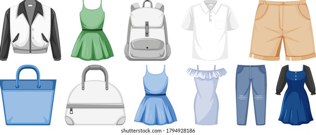 Set of clothes mock up illustration