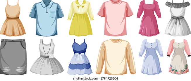 Set of clothes mock up illustration