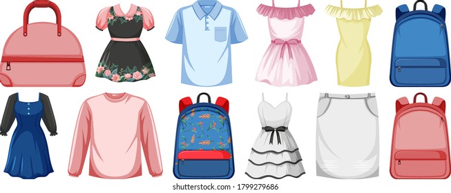 Set of clothes mock up illustration