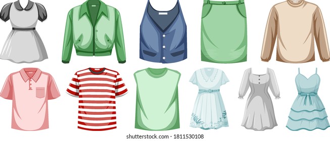 Set of clothes mock up illustration