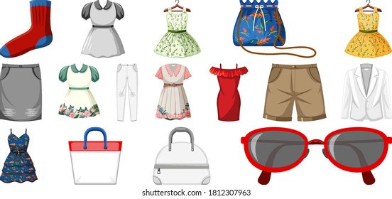 Set of clothes mock up illustration