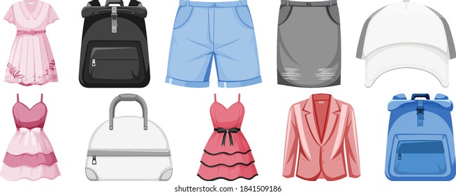 Set of clothes mock up illustration