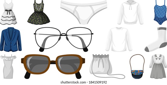 Set of clothes mock up illustration