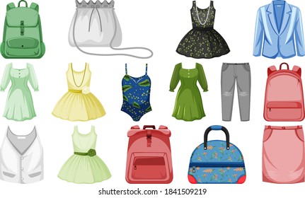 Set of clothes mock up illustration