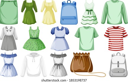Set of clothes mock up illustration