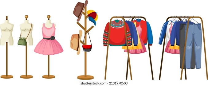 Set of clothes for sale illustration