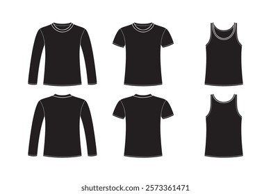 set of clothes in silhouette style