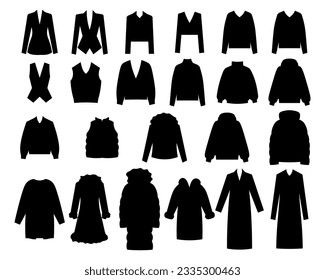 Set of clothes sweater, sweatshirt, jacket, coat, vest, outerwear, down-padded coat, fur coat