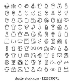 Conjunto de iconos vectoriales de ropa