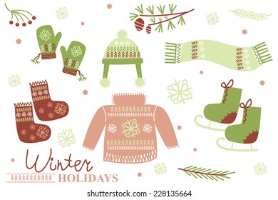 set of clothes for the winter holidays