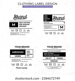 Set of Clothing label printed templates design
