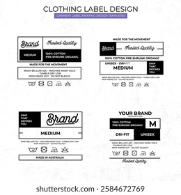 Set of Clothing label printed templates design