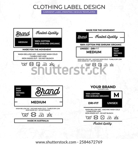 Set of Clothing label printed templates design