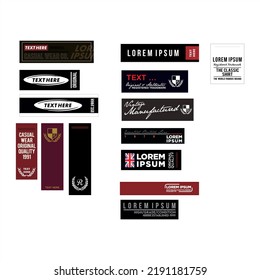 Set of clothing labels, genuine exclusive brands, vector illustration.