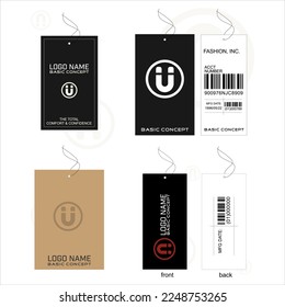 Set of clothing labels, genuine exclusive brands, vector illustration.